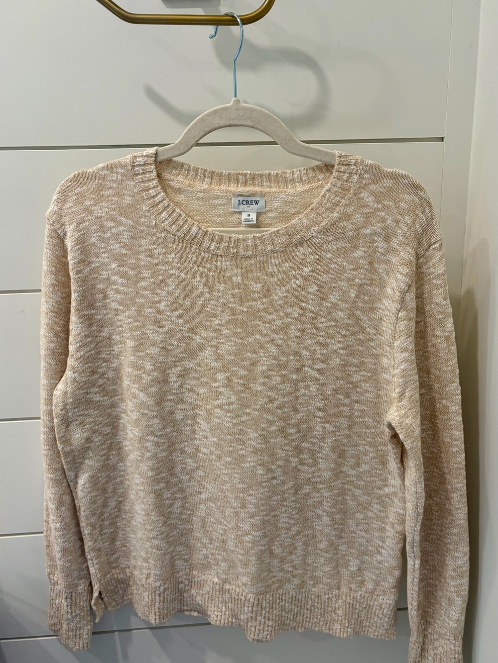 J. Crew Beige Marled Crewneck Sweater